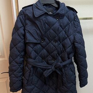 Elegant Navy Quilted Women's Puffer Coat